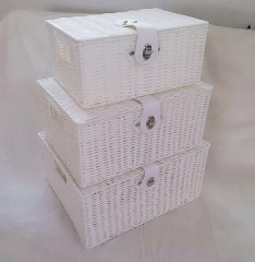 resin wicker storage basket gift hamper set of 3