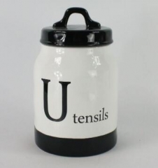 ceramic spice Jar with spoon